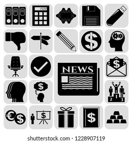 Set of 22 business related icons. Collection. Amazing desing. Vector Illustration.