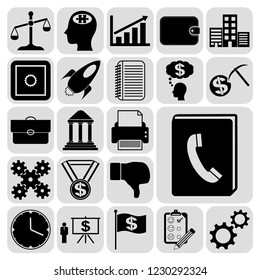 Set of 22 business related icons. Collection. Amazing desing. Vector Illustration.