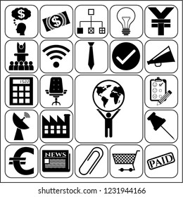 Set of 22 business related icons. Collection. Detailed design. Vector Illustration.