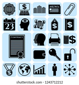 Set of 22 business related icons. Collection. Amazing desing. Vector Illustration.