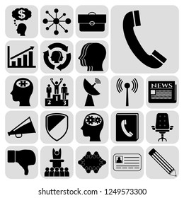 Set of 22 business related icons. Collection. Detailed design. Vector Illustration.