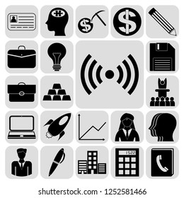 Set of 22 business related icons. Collection. Flat design. Vector Illustration.