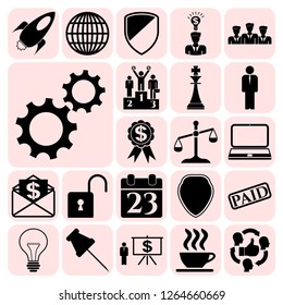 Set of 22 business related icons. Collection. Amazing desing. Vector Illustration.