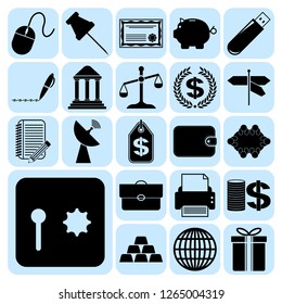 Set of 22 business related icons. Collection. Flat design. Vector Illustration.