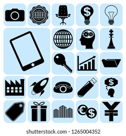 Set of 22 business related icons. Collection. Flat design. Vector Illustration.