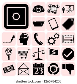 Set of 22 business related icons. Collection. Detailed design. Vector Illustration.