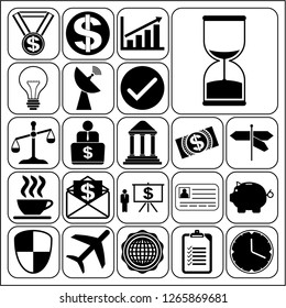 Set of 22 business related icons. Collection. Detailed design. Vector Illustration.