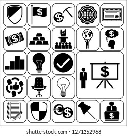 Set of 22 business related icons. Collection. Detailed design. Vector Illustration.