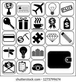 Set of 22 business related icons. Collection. Flat design. Vector Illustration.