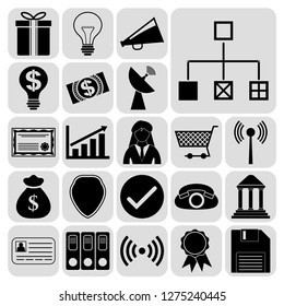 Set of 22 business related icons. Collection. Detailed design. Vector Illustration.