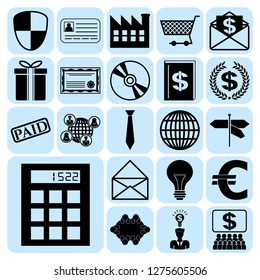 Set of 22 business related icons. Collection. Detailed design. Vector Illustration.