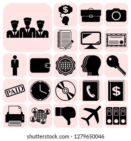Set of 22 business related icons. Collection. Detailed design. Vector Illustration.