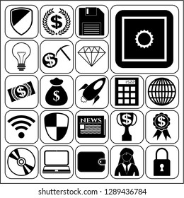 Set of 22 business related icons. Collection. Detailed design. Vector Illustration.