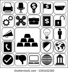 Set of 22 business related icons. Collection. Detailed design. Vector Illustration.
