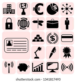 Set of 22 business related icons. Collection. Detailed design. Vector Illustration.