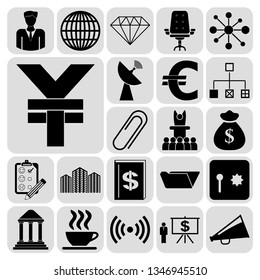 Set of 22 business related icons. Collection. Detailed design. Vector Illustration.