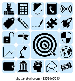 Set of 22 business related icons. Collection. Detailed design. Vector Illustration.