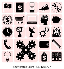 Set of 22 business related icons. Collection. Amazing desing. Vector Illustration.