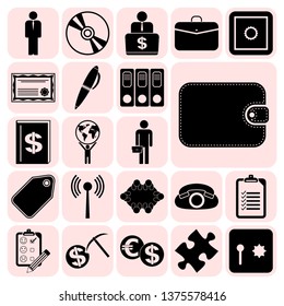 Set of 22 business related icons. Collection. Amazing desing. Vector Illustration.