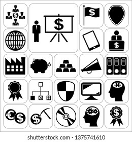 Set of 22 business related icons. Collection. Amazing desing. Vector Illustration.