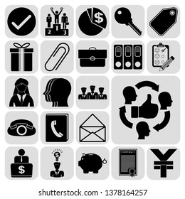 Set of 22 business related icons. Collection. Detailed design. Vector Illustration.