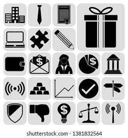 Set of 22 business related icons. Collection. Amazing desing. Vector Illustration.