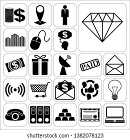 Set of 22 business related icons. Collection. Detailed design. Vector Illustration.