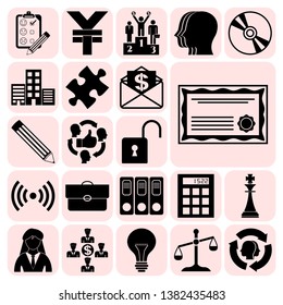 Set of 22 business related icons. Collection. Flat design. Vector Illustration.