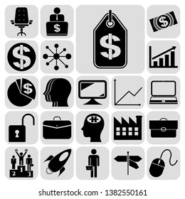 Set of 22 business related icons. Collection. Amazing desing. Vector Illustration.