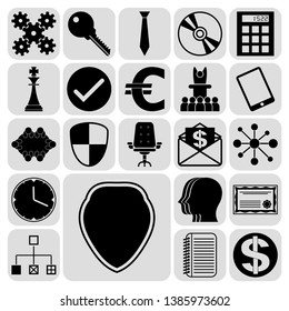 Set of 22 business related icons. Collection. Flat design. Vector Illustration.