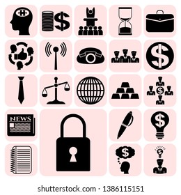 Set of 22 business related icons. Collection. Detailed design. Vector Illustration.