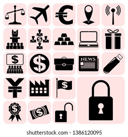 Set of 22 business related icons. Collection. Amazing desing. Vector Illustration.