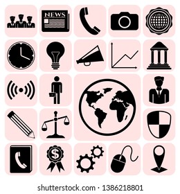 Set of 22 business related icons. Collection. Detailed design. Vector Illustration.