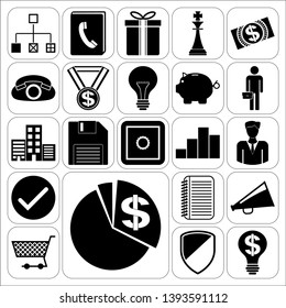 Set of 22 business related icons. Collection. Amazing desing. Vector Illustration.
