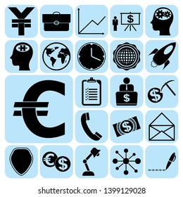 Set of 22 business related icons. Collection. Detailed design. Vector Illustration.