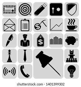 Set of 22 business related icons. Collection. Amazing desing. Vector Illustration.