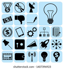 Set of 22 business related icons. Collection. Detailed design. Vector Illustration.