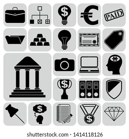 Set of 22 business related icons. Collection. Detailed design. Vector Illustration.