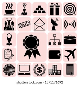Set of 22 business related icons. Collection. Detailed design. Vector Illustration.