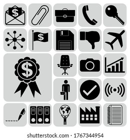 Set of 22 Business related icons. Concept design. 