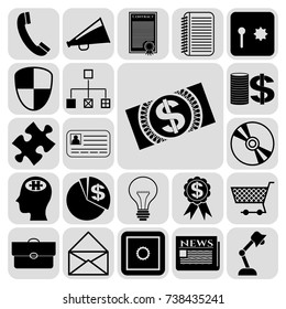 Set of 22 business related icons. Collection. Amazing desing. Vector Illustration.