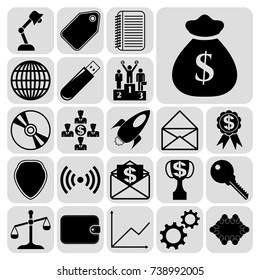 Set of 22 business related icons. Collection. Amazing desing. Vector Illustration.