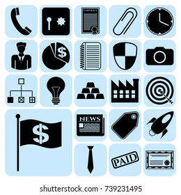 Set of 22 business related icons. Collection. Detailed design. Vector Illustration.