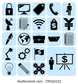Set of 22 business related icons. Collection. Detailed design. Vector Illustration.