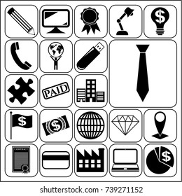 Set of 22 business related icons. Collection. Amazing desing. Vector Illustration.