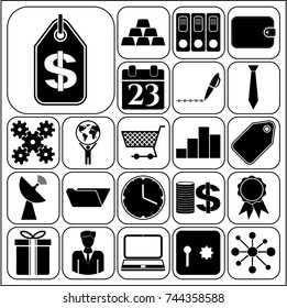 Set of 22 business related icons. Collection. Amazing desing. Vector Illustration.