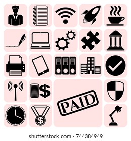 Set of 22 business related icons. Collection. Detailed design. Vector Illustration.