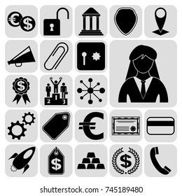 Set of 22 business related icons. Collection. Amazing desing. Vector Illustration.