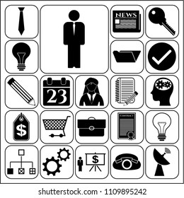  Set of 22 business symbols of icons. Collection. Amazing desing. Vector Illustration.