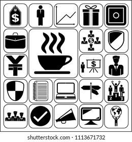 Set of 22 business symbols of icons. Collection. Flat design. Vector Illustration.